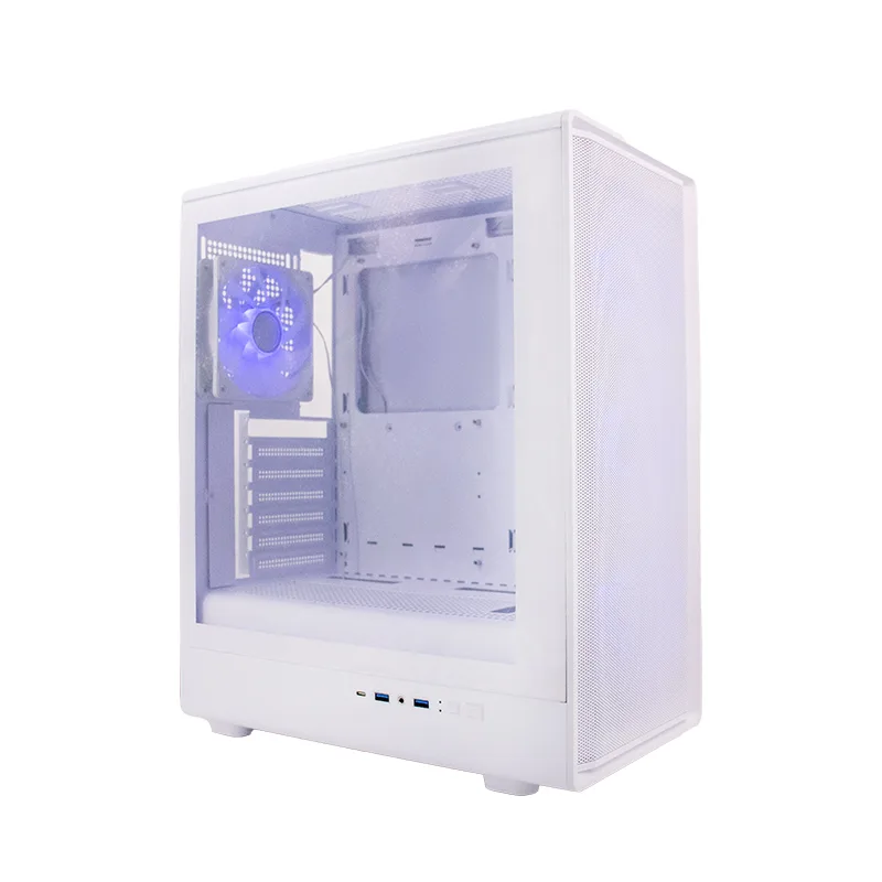 Case sin fuente Gamer TEROS TE-1329G, ITX, M-ATX, ATX, 3.5" y 2.5", Blanco