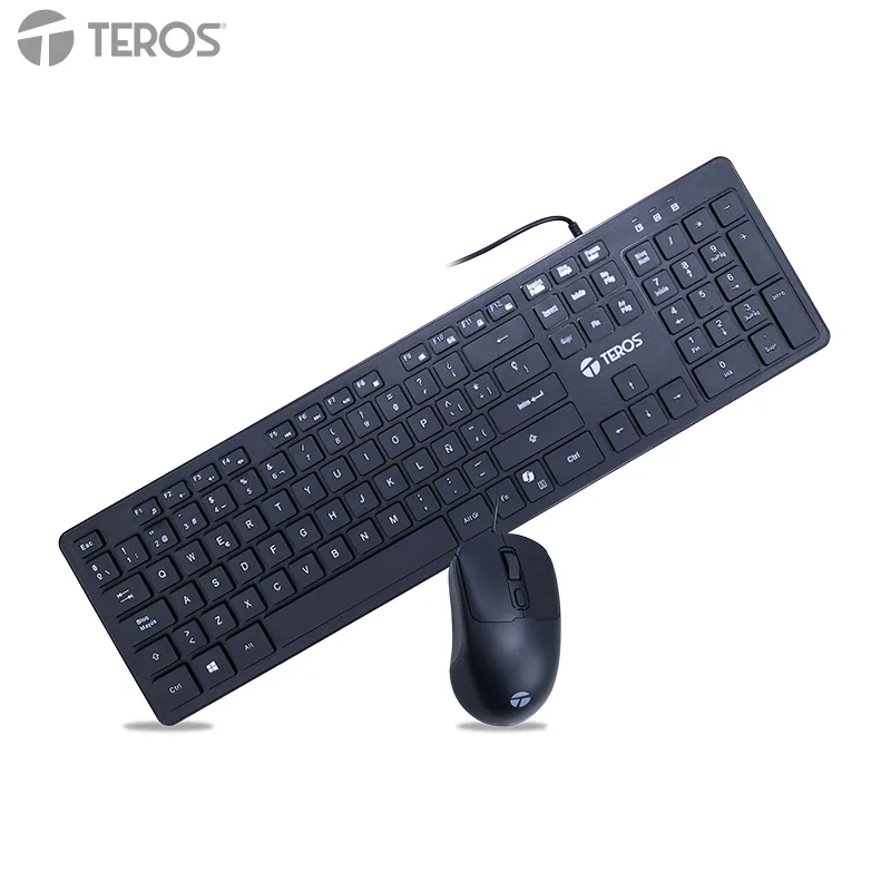 Kit Teclado + Mouse TEROS TE-5019S, tecla COPILOT (solo teclado), negro