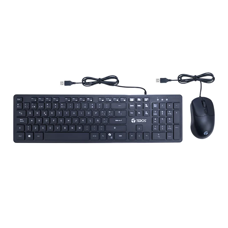 Kit Teclado + Mouse TEROS TE-5019S, tecla COPILOT (solo teclado), negro