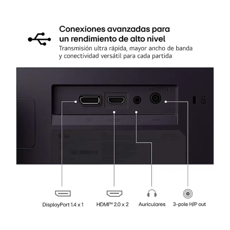 Monitor LG UltraGear G4 27G414B, 27"/FHD/IPS/144Hz/HDMI/DP/Salida para auriculares