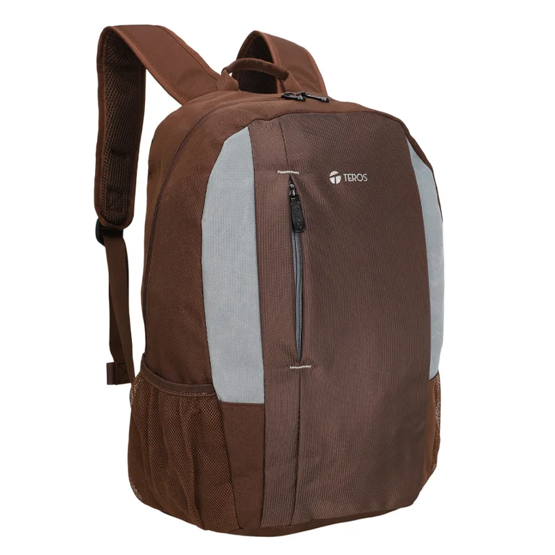 Mochila TEROS TE-9040BR, para laptops de hasta 15.6", color marrón con gris