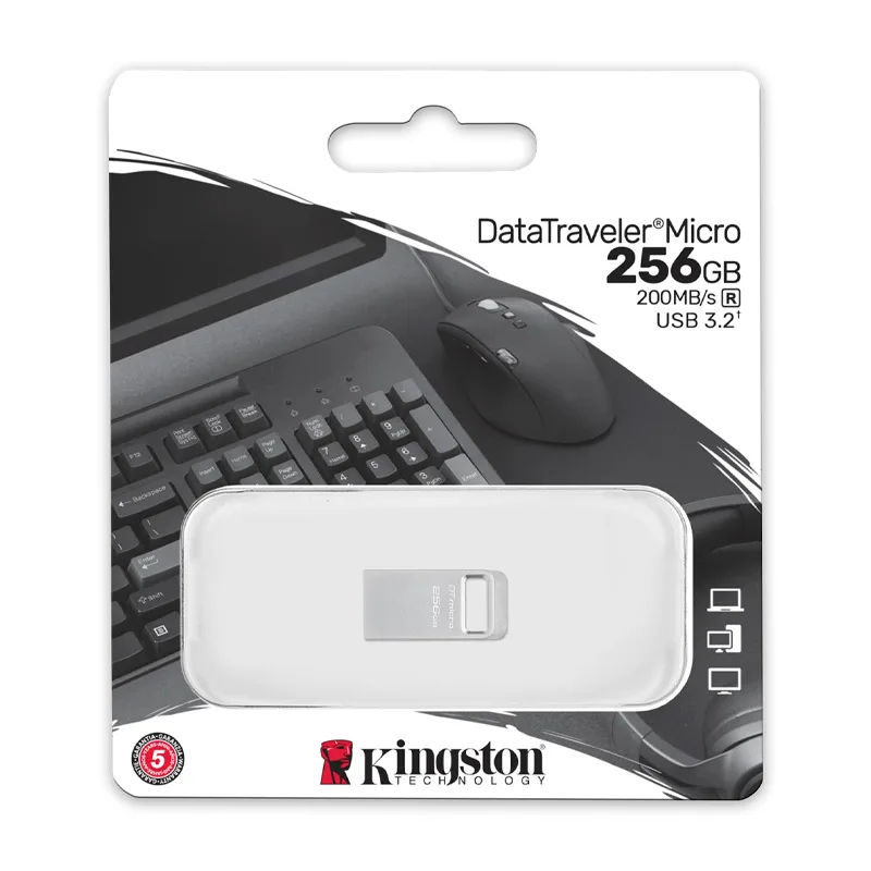 Memoria Flash Kingston DataTraveler Micro Unidad Flash USB Ultrapequeño con Metal Premium.