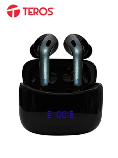 Audífonos TEROS TE-8074N, Bluetooth, TWS, negro
