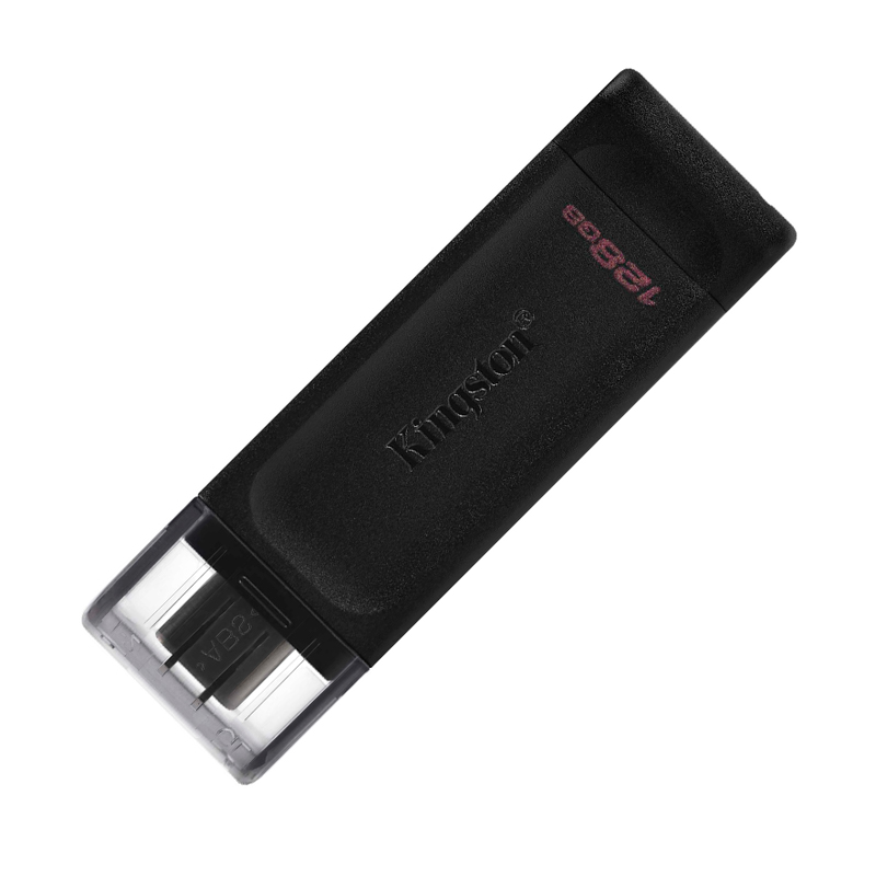 Memoria Flash USB Kingston DataTraveler 70, 128GB, USB-C 3.2 Gen1 presentacion en colgador