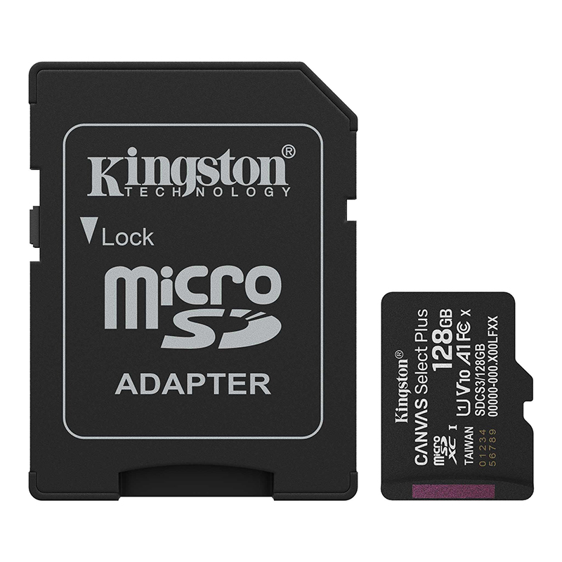 Tarjeta de Memoria Kingston 128GB MicroSD Canvas Select Plus -150MB_seg - UHS-I Clase 10