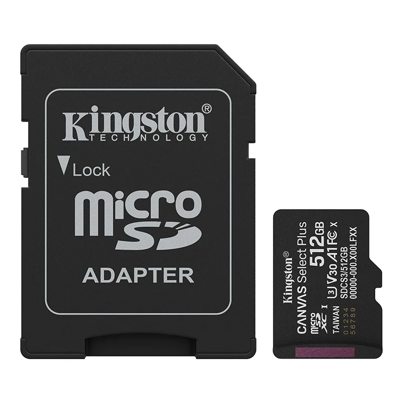 Tarjeta de Memoria Kingston 512GB MicroSD Canvas Select Plus -150MB/seg - UHS-I Clase 10