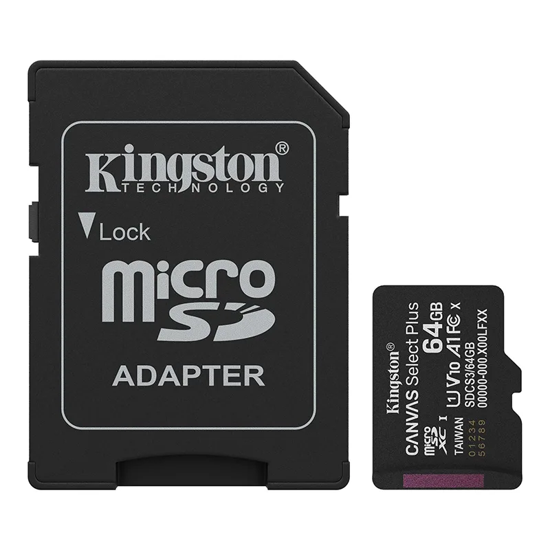 Tarjeta de Memoria Kingston 64GB MicroSD Canvas Select Plus -100MB/seg - UHS-I Clase 10