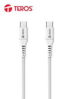 Cable USB TEROS TE-70208W, Tipo C a Tipo C, 5A, 100W Máx, blanco