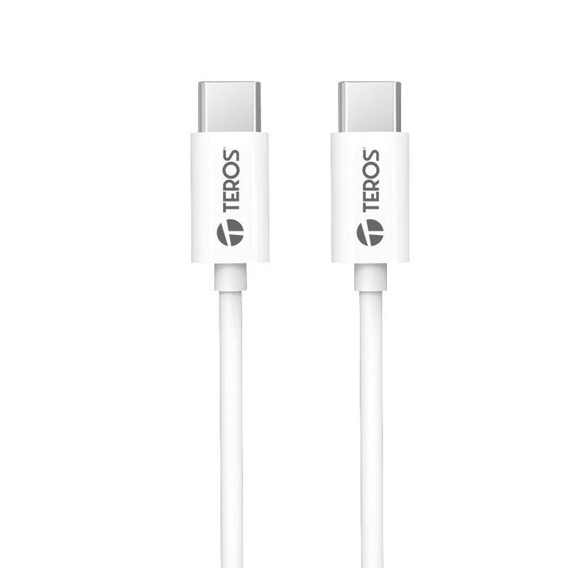 Cable USB TEROS TE-70209W, Tipo C a Tipo C, 3A, 60W Max, blanco