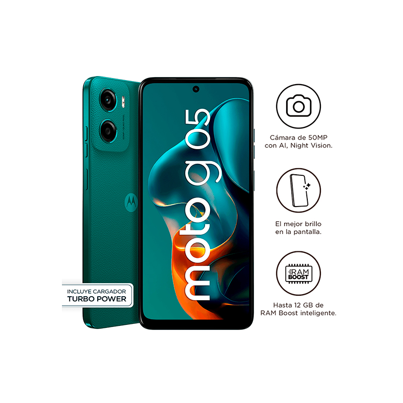 Smartphone Motorola moto g05, Pantalla_ 6.7__LCD_HD+_90Hz, SO_ Android 15, Color Verde