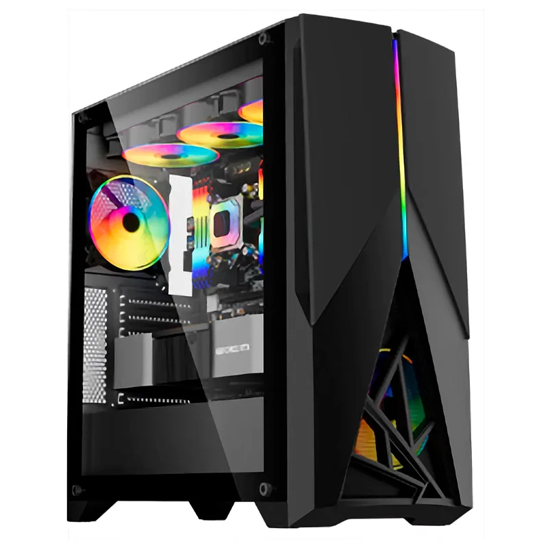 Case gamer TEROS TE-1174N, Mid Tower, USB 3.0 / USB 2.0, audio, ventilador ARGB, negro