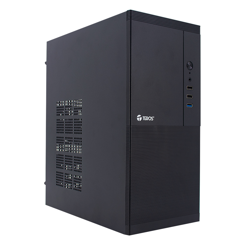 Case TEROS TE-1033S, Mini Tower ATX, 250 W, USB 3.0 _ 2.0, audio HD, negro