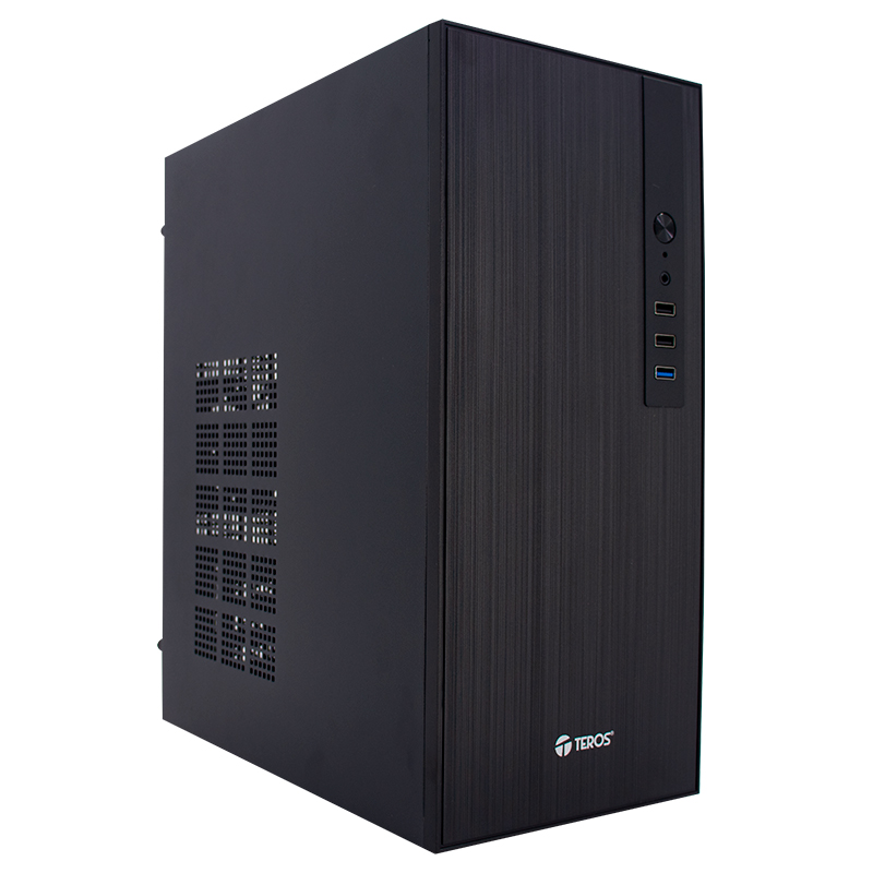 Case TEROS TE-1034S, Mini Tower ATX, 250 W, USB 3.0 _ 2.0, audio HD, negro