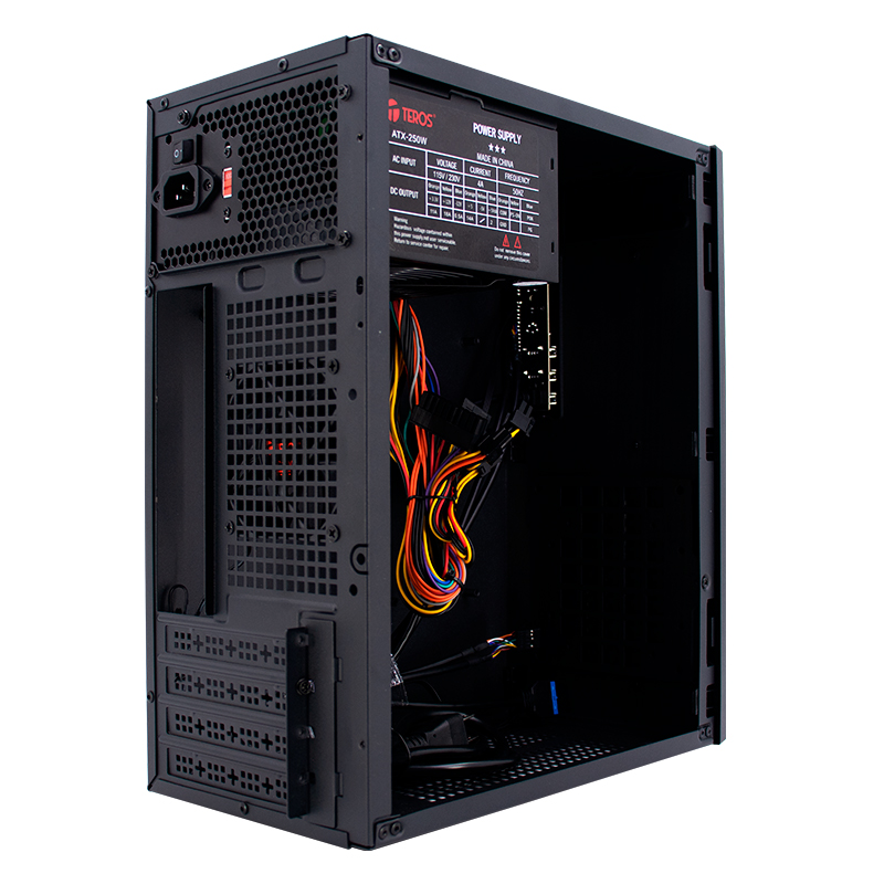 Case TEROS TE-1034S, Mini Tower ATX, 250 W, USB 3.0 _ 2.0, audio HD, negro