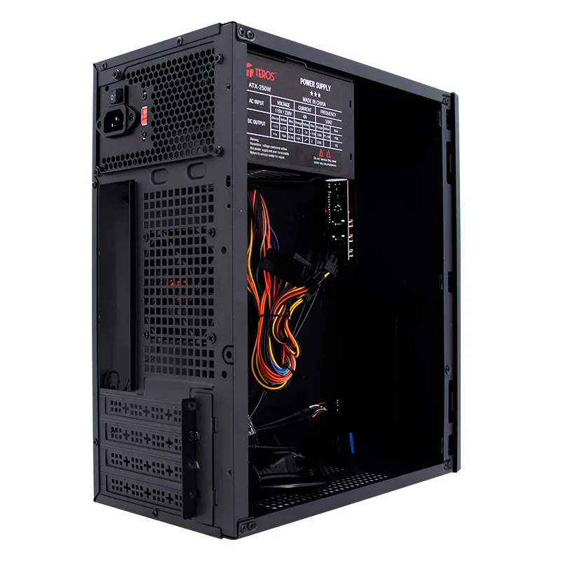 Case TEROS TE-1034S, Mini Tower ATX, 250 W, USB 3.0 / 2.0, audio HD, negro