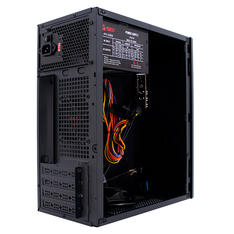 Case TEROS TE-1035S, Mini Tower ATX, 250 W, USB 3.0 _ 2.0, audio HD, negro