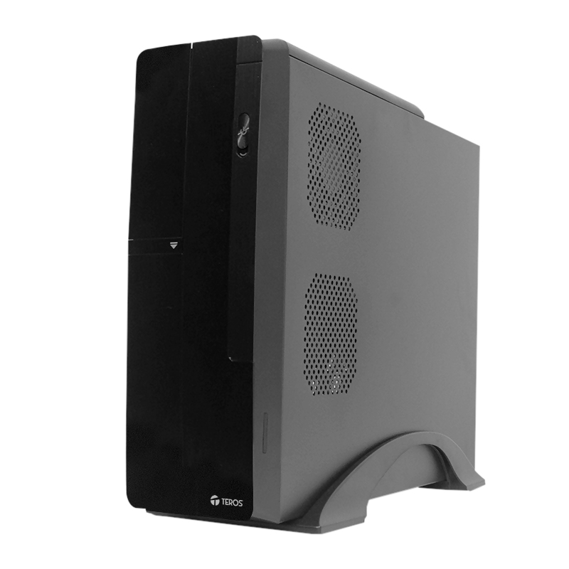 Case TEROS TE-1039S, Slim, 250 W, USB 3.0 _ USB 2.0, audio HD, DVD, negro