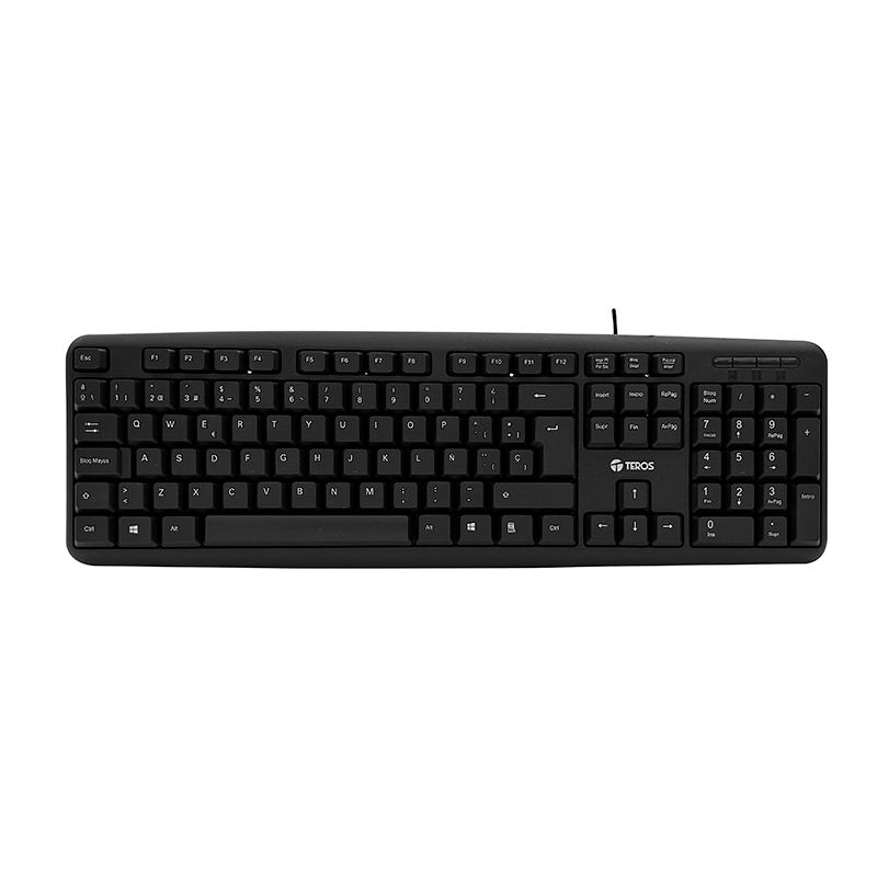 Kit teclado y mouse TEROS TE-4062N, USB, acabado elegante, negro, espanol _ optico