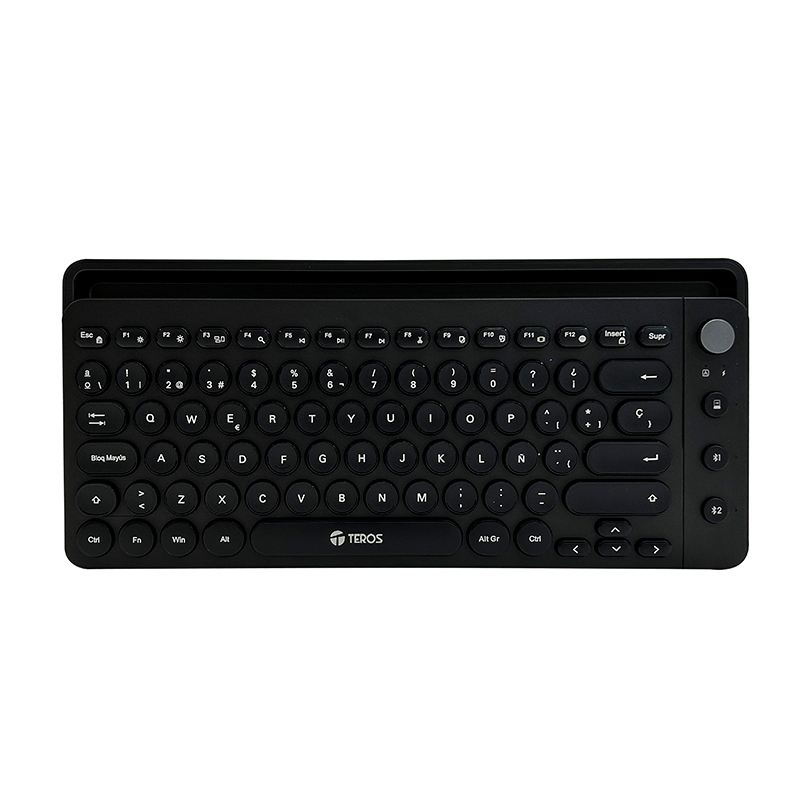 Teclado inalambrico TEROS TE-4064N, 2.4 GHz, bluetooth 3.0 _ 5.2, 80 teclas, negro
