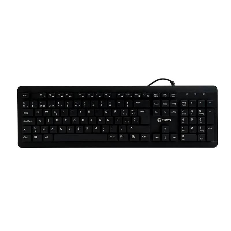 Teclado lavable TEROS TE-4065N, IPX7, USB, negro