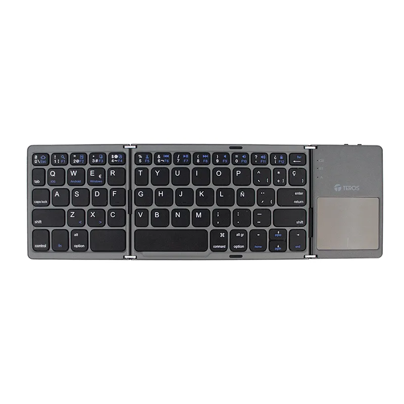 Teclado inalámbrico plegable TEROS TE-4075S, BT 3.0, gris