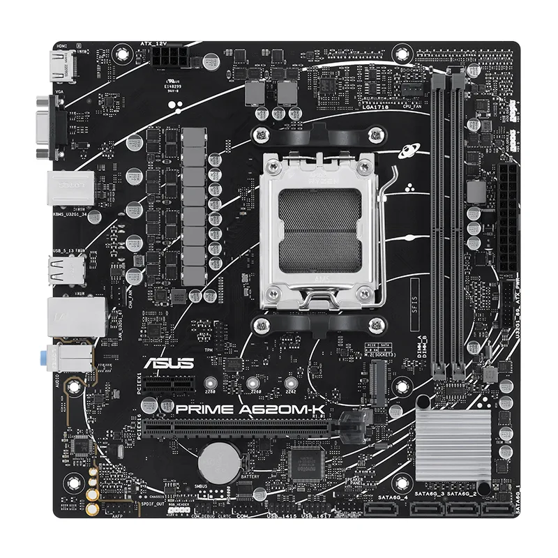 Motherboard ASUS PRIME A620M-K, Chipset AMD A620, Socket AMD AM5, Micro ATX