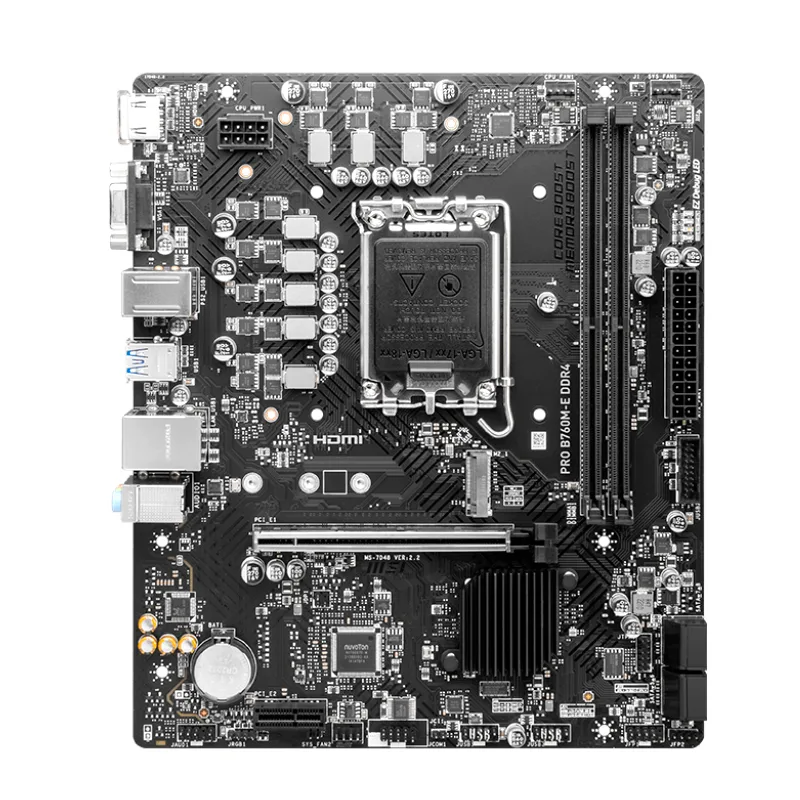 Motherboard MSI PRO PRO B760M-E DDR4, Chipset Intel B760, LGA1700, HDMI, VGA, mATX.