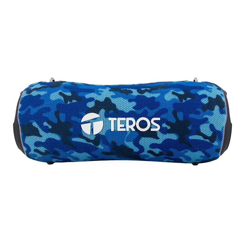 Parlante TEROS Ultra TE-6046BM, BT 5.3, RGB, TWS, color azul militar camuflado