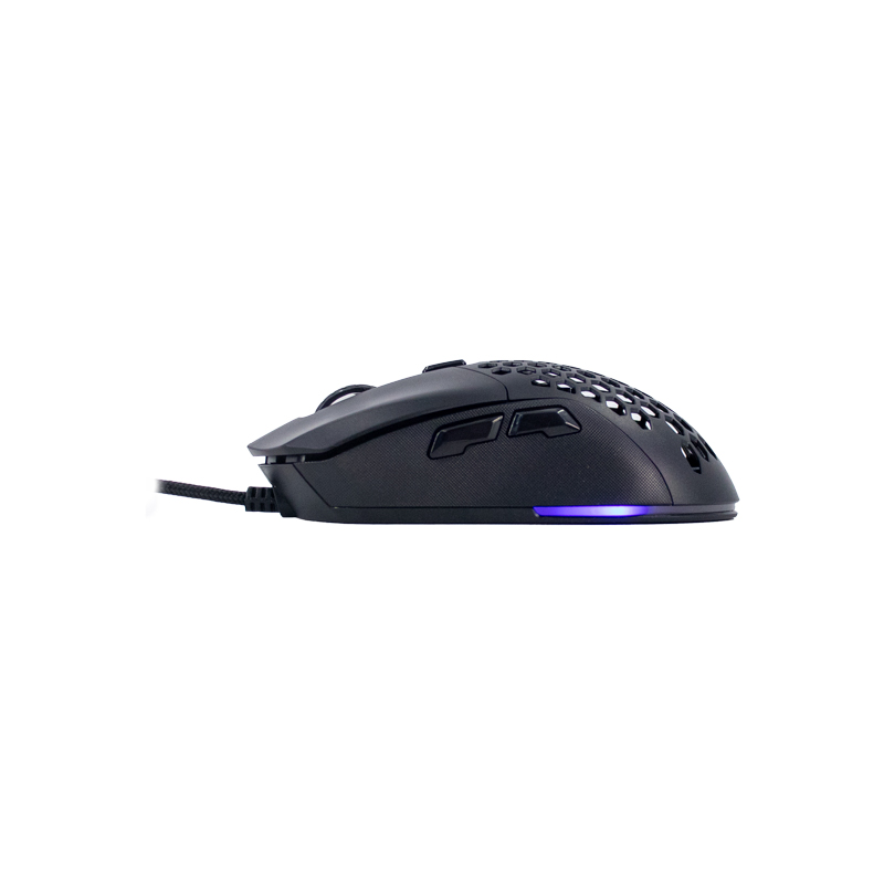 Mouse gamer TEROS TE-1232G, DPI hasta 7200, RGB, 7 botones, optico, negro