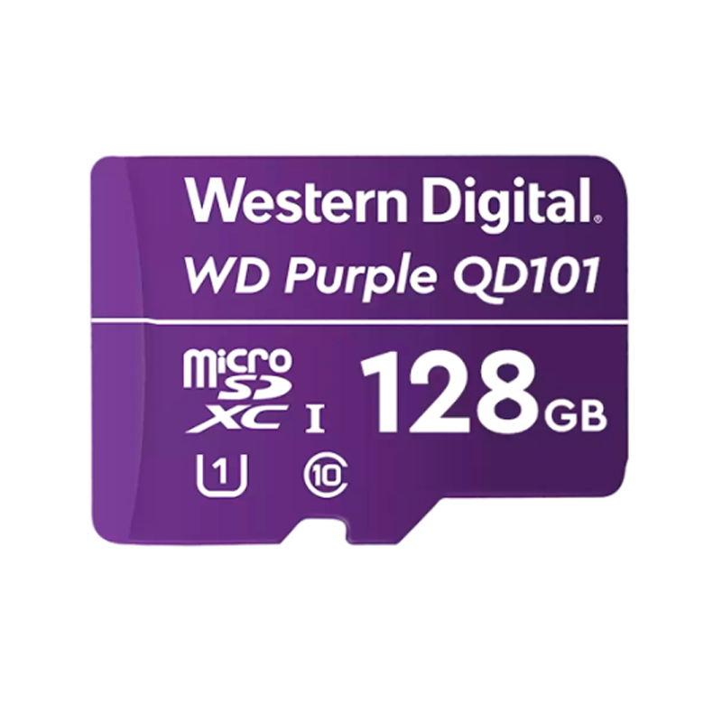 Memoria Flash microSD WD Purple 128GB SC QD101 , ideal para Camaras de videovigilancia.