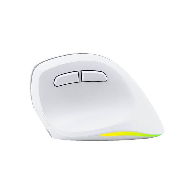 Mouse inalambrico TEROS TE-1236S, RGB, Blanco, 6 botones con rueda