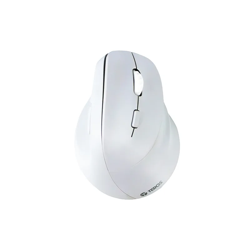 Mouse inalámbrico TEROS TE-1236S, RGB, Blanco, 6 botones con rueda