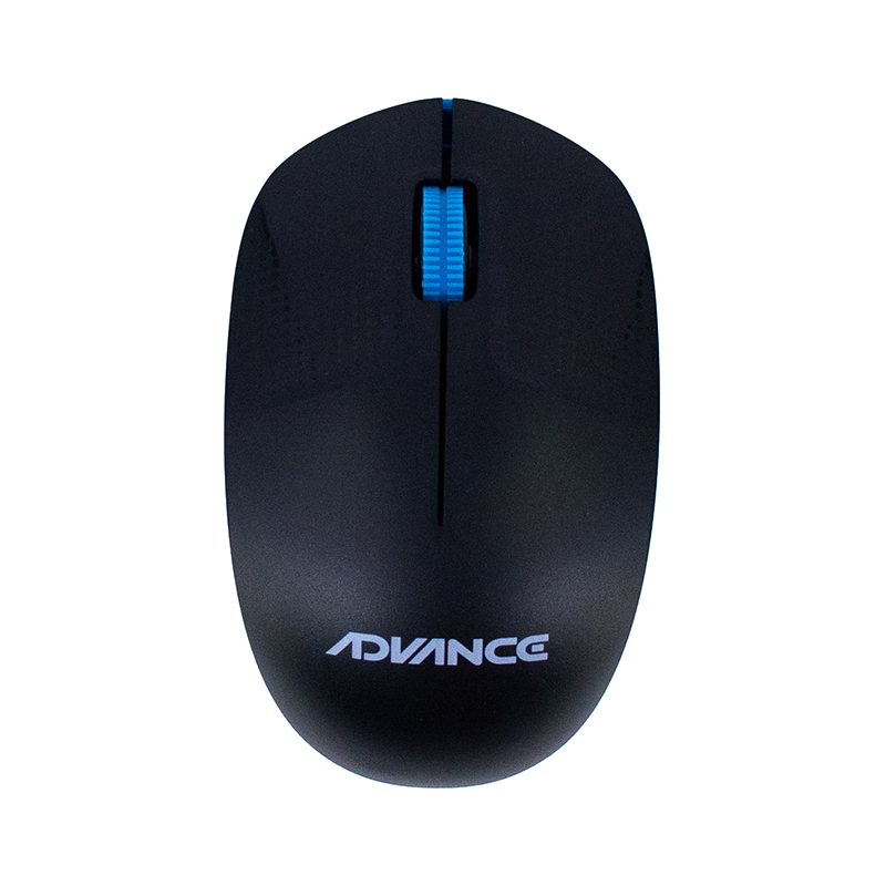 Mouse inalambrico ADV-1238S, USB, 3 botones, azul