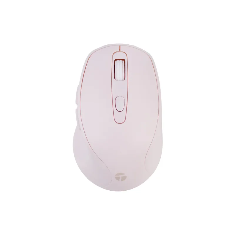 Mouse inalámbrico TEROS TE-1234S, 2.4GHz, 6 botones, USB, rosado
