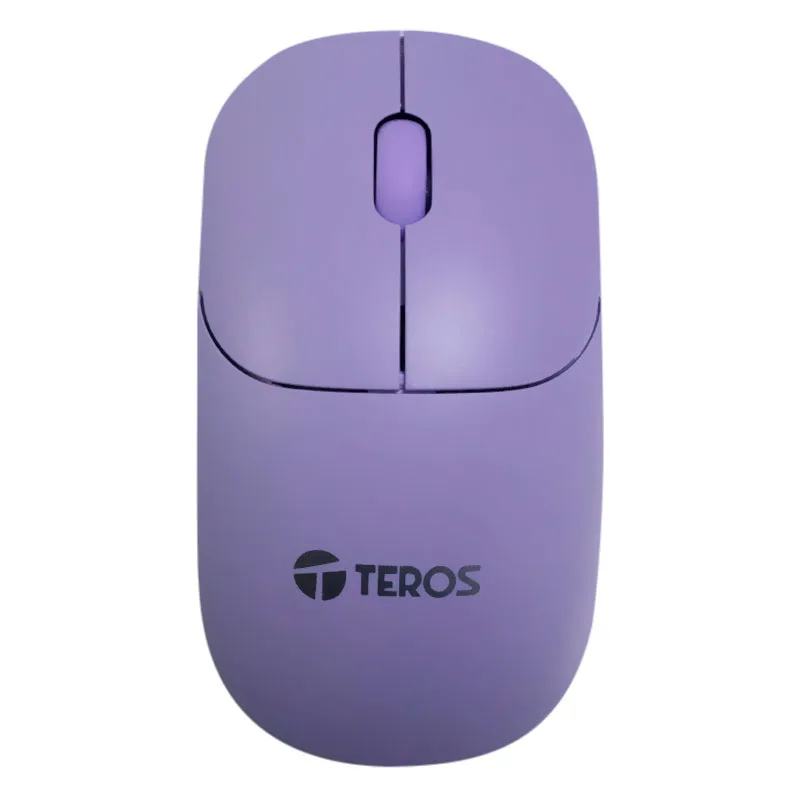 Mouse óptico inalámbrico TEROS TE-1219S, 1000 DPI, receptor USB, 3 botones, color morado
