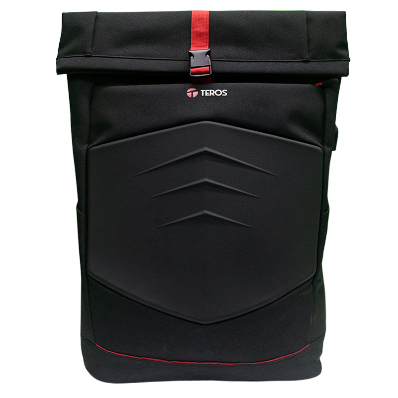 Mochila Gamer TEROS TE-IDS18588, para Notebooks de hasta 15.6_ - Color Negro_Rojo