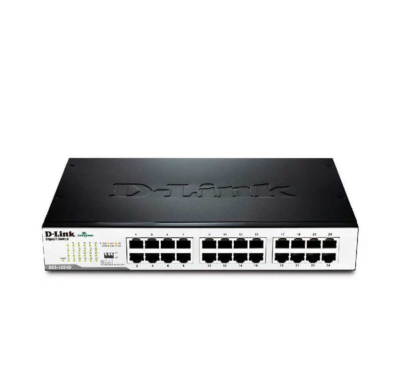 Switch D-Link DES-1024D, 10_100 Mbps, 24 x RJ-45, CSMA_CD, para Rack, Autovoltaje.