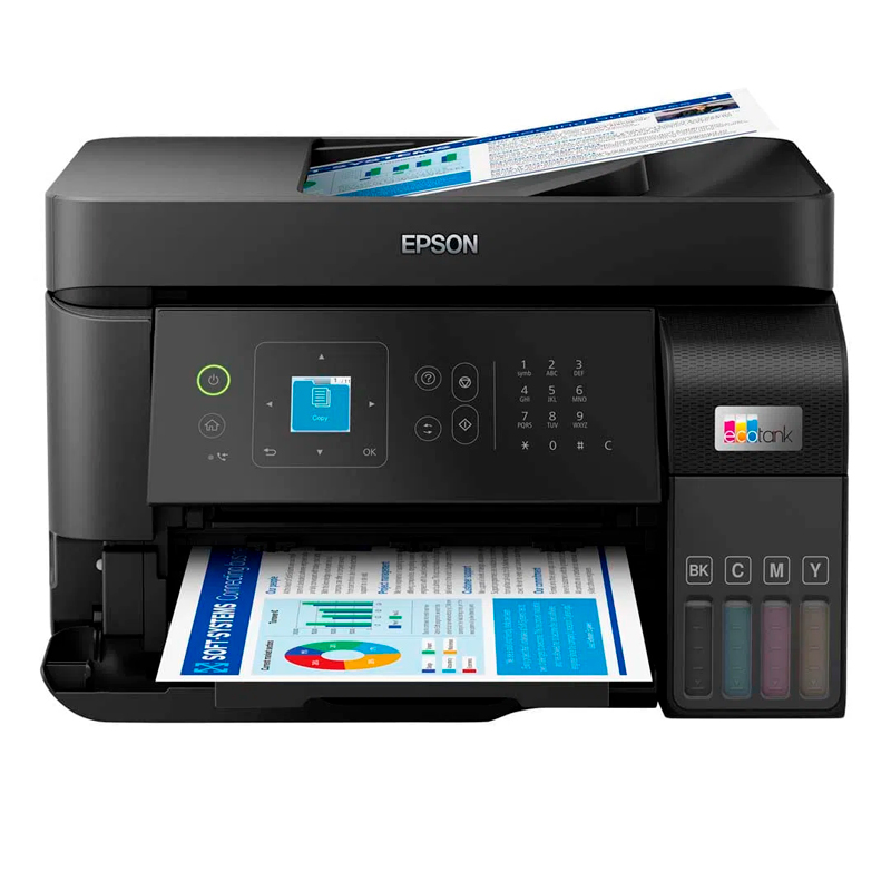 Impresora Multifuncional Epson EcoTank L5590, Imprime_Escanea_Copia_Fax_USB_LAN_Wi-Fi