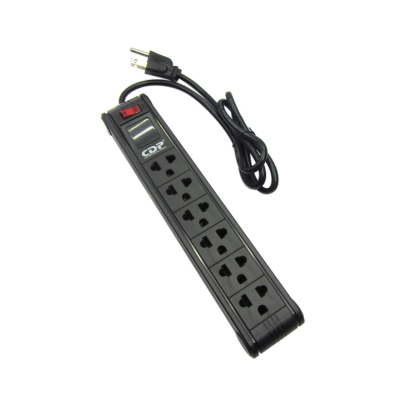 Supresor de Picos CDP R-PS6, 210V - 250V, 15 Amps, 6 salidas NEMA 5-15, On_Off Switch.