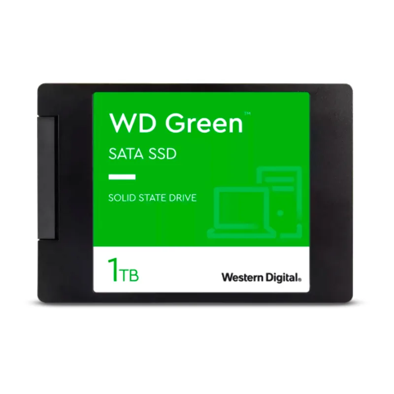 Unidad en estado solido Western Digital Green, WDS100T3G0A, 1TB, SATA 6Gb/s, 2.5", 7mm.