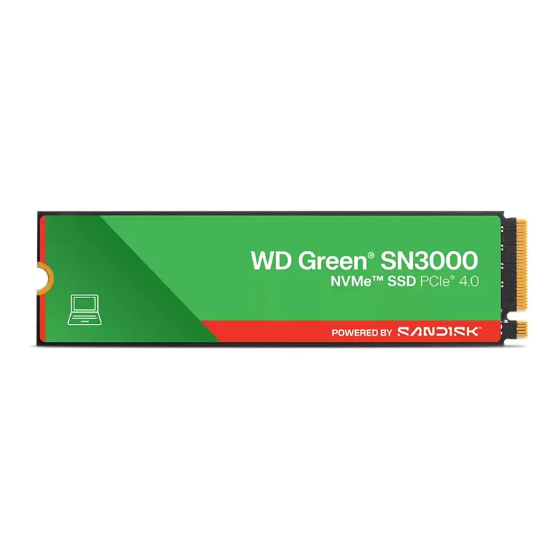Unidad en estado solido WD Green SN3000 NVMe 500GB M.2 2280, PCIe Gen 4.0 x4, NVMe