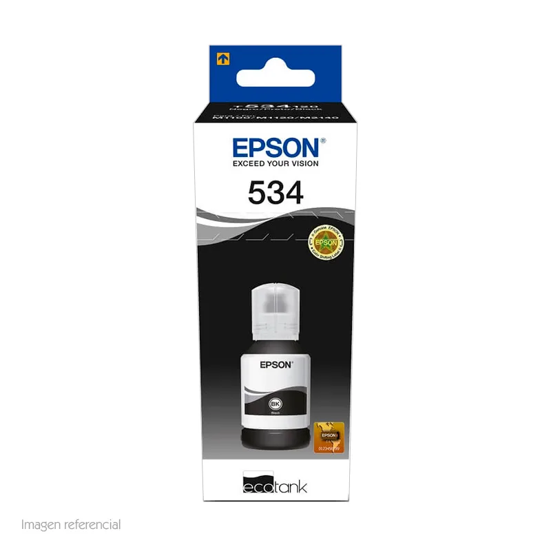 Botella de tinta EPSON T534120-AL, color negro, contenido 120ml.