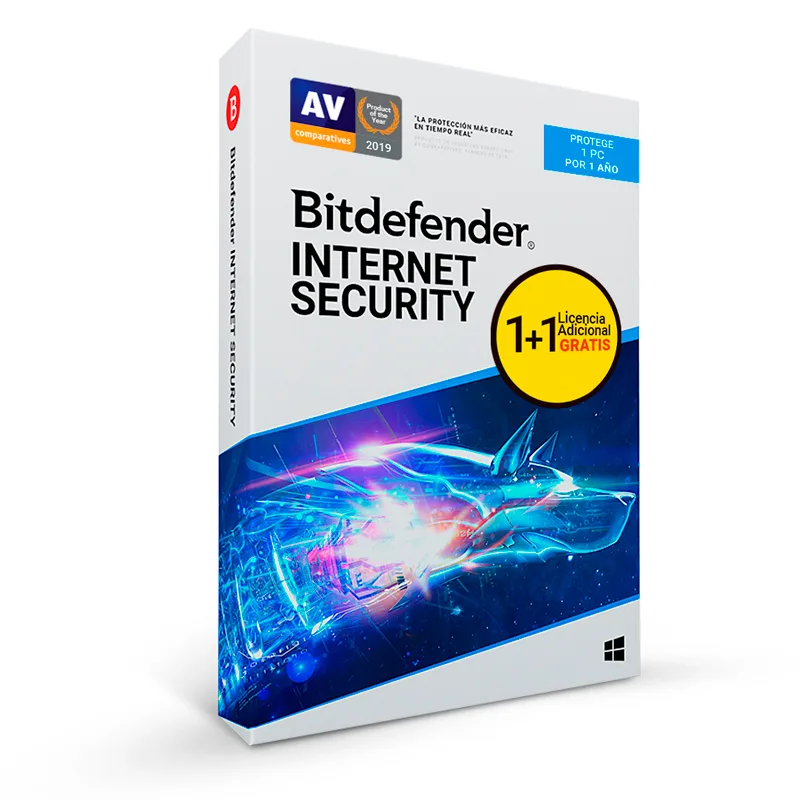 Software Bitdefender Internet Security, Licencia para 1PC+1 Adicional, 12 Meses + 3 Gratis